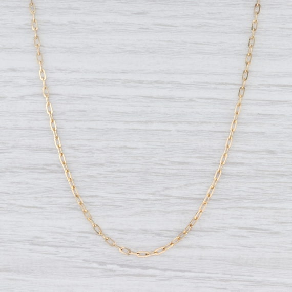Paperclip Chain Necklace, Yellow Gold Chain, Cable