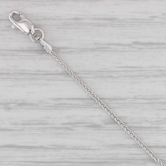 New Round Wheat Chain Necklace 14k White Gold 18" 