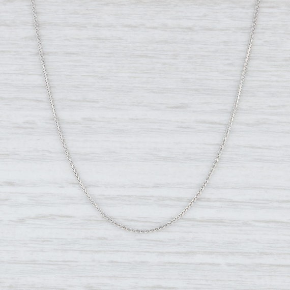 Wheat Chain Necklace, White Gold Necklace, 14" Nec