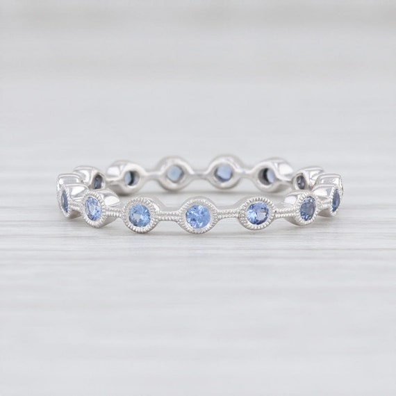 Blue Sapphire Stackable Ring, Platinum Sapphire Ri