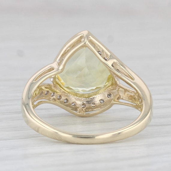 2.81ctw Lemon Quartz Diamond Ring 10k Yellow Gold… - image 4