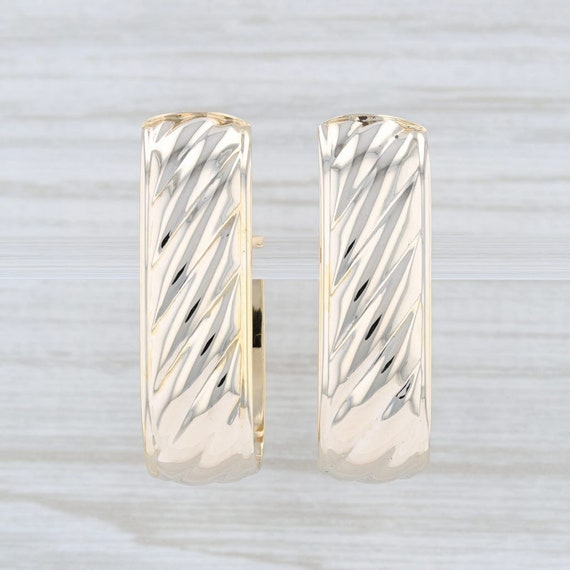Scalloped J-Hoop Earrings, 14k Yellow Gold Earring