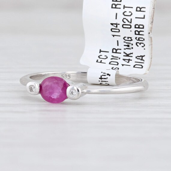 Red Ruby Ring, Ruby & Diamond Ring, White Gold Rin