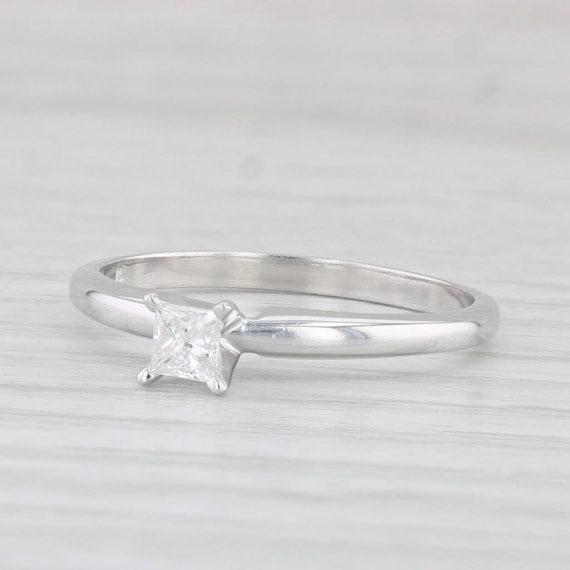 0.25ctw Princess Solitaire Engagement Ring 10k Wh… - image 1