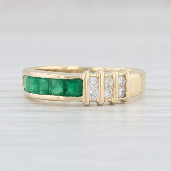 Emerald and Diamond Ring, Yellow Gold Emerald Ring