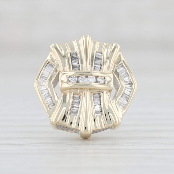 Single Diamond Stud Statement Earring, 10k Yellow
