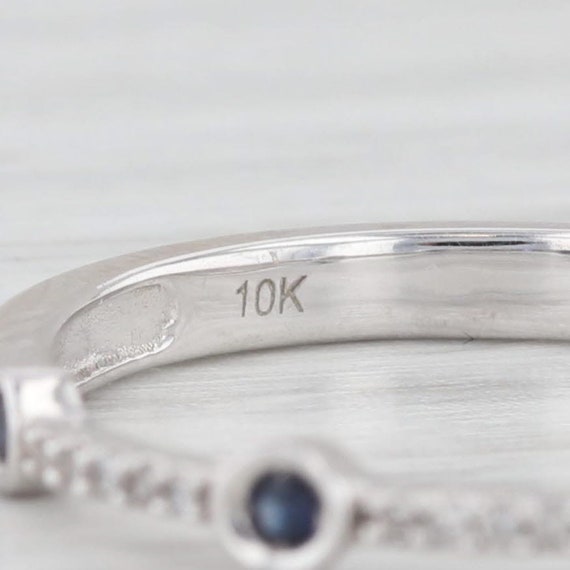New 0.11ctw Sapphire Diamond Ring 10k White Gold … - image 6