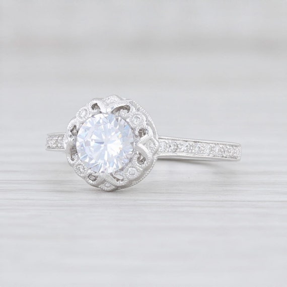 Halo Semi Mount Engagement Ring, Floral Halo Ring,