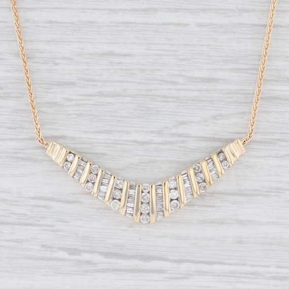 Stationary Diamond Necklace, Diamond V Necklace, G