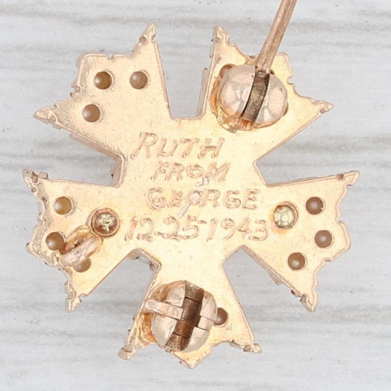 Sigma Nu Snake Badge 14k Gold Pearls Fraternity P… - image 2