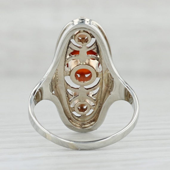 Edwardian Cultured Pearl Carnelian Ring 14k White… - image 5