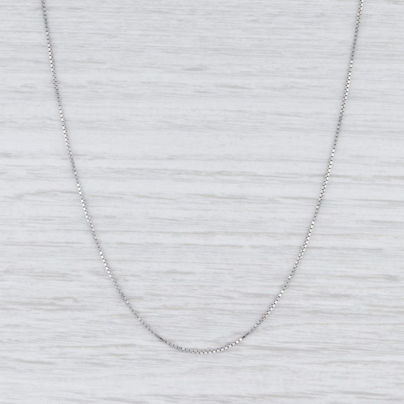 Box Chain Necklace, White Gold Necklace, 18" Neckl