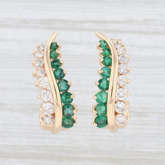 Emerald Earrings, Emerald & Diamond Earrings, Jour