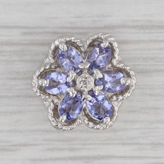 Richard Klein 0.90ctw Tanzanite Diamond Flower Sl… - image 1