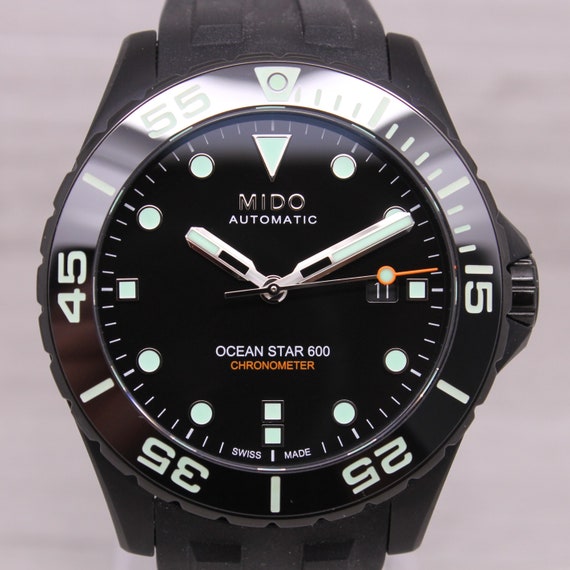 Mido Ocean Star 600 Chronometer Mens 43mm Black A… - image 1