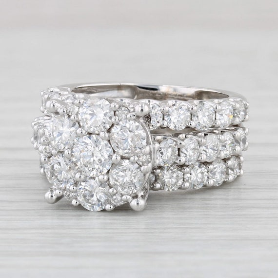 3.37ctw Diamond Engagement Ring Wedding Bands Sol… - image 1