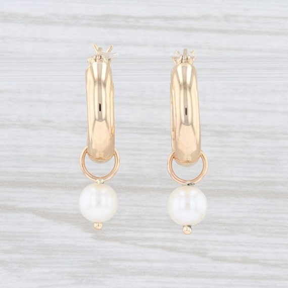 Cultured Pearl Earrings, Dangle Earrings, Hoop Ear