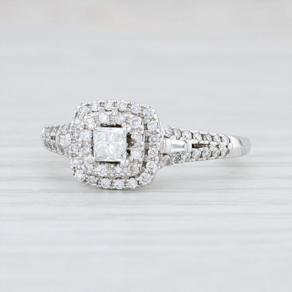 Diamond Halo Ring, Diamond Engagement Ring, White