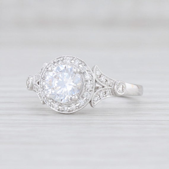 Semi Mount Engagement Ring, Diamond Halo Engagemen