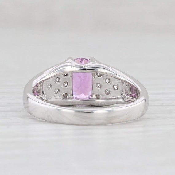 1.69ctw Oval Pink Kunzite Diamond Ring 14k White … - image 4