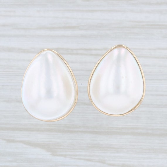 Mabe Pearl Teardrop Earrings, 14k Yellow Gold Earr