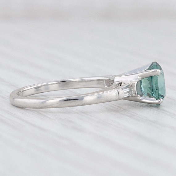 1.77ctw Blue Sapphire Diamond Ring Platinum Size … - image 5