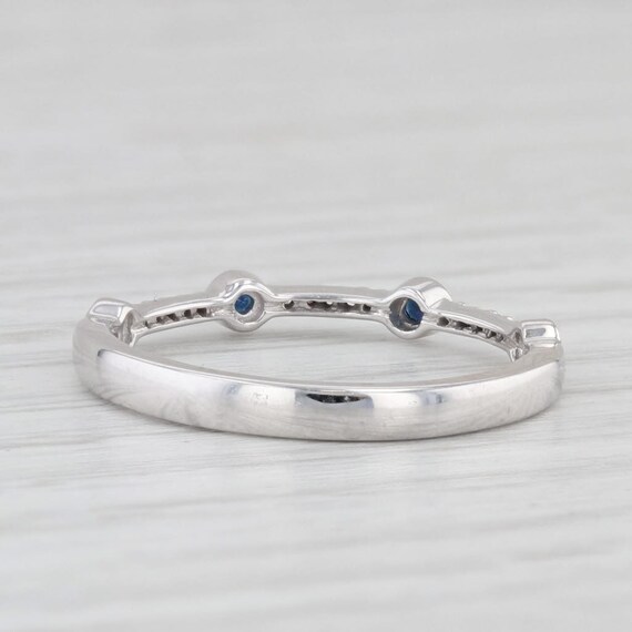 New 0.11ctw Sapphire Diamond Ring 10k White Gold … - image 4