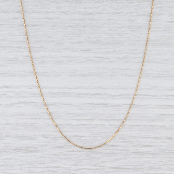 Box Chain Necklace, Yellow Gold Necklace, 16" Chai