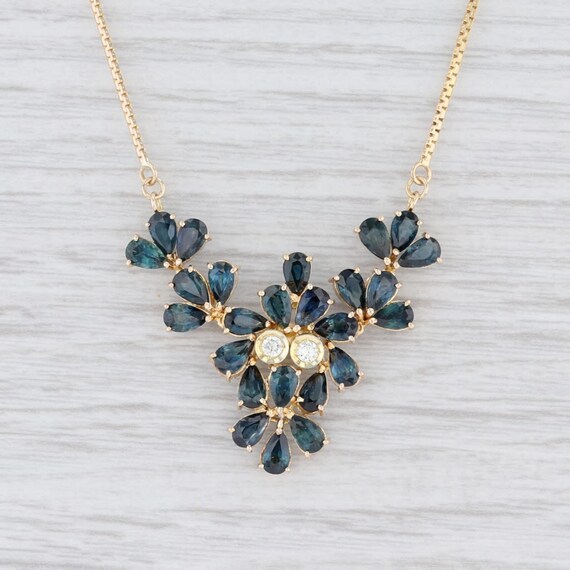 Blue Sapphire Necklace, Sapphire & Diamond Necklac
