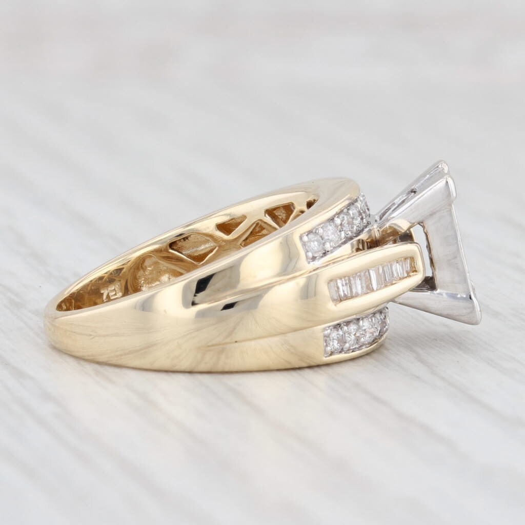 1.18ctw Diamond Engagement Ring Soldered Wedding Band Bridal Etsy