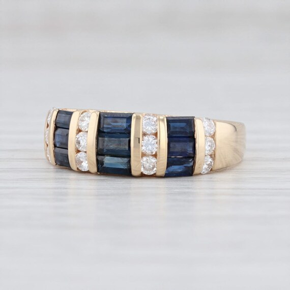 Sapphire & Diamond Ring, Yellow Gold Ring, Gemston