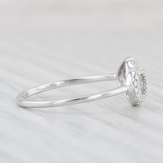New Diamonds Teardrops Ring 14k White Gold Size 6… - image 5