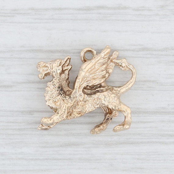 Dragon Charm, Yellow Gold Dragon Charm, European S
