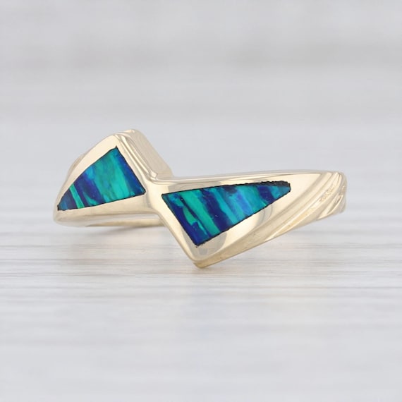Opal Bypass Ring, Yellow Gold Ring, Size 8 Ring, B