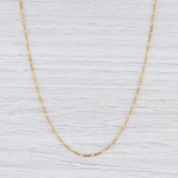 Figaro Chain Necklace, Yellow Gold Chain, 20.5" Ch