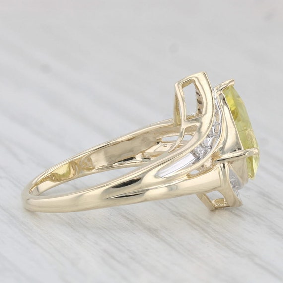 2.81ctw Lemon Quartz Diamond Ring 10k Yellow Gold… - image 5