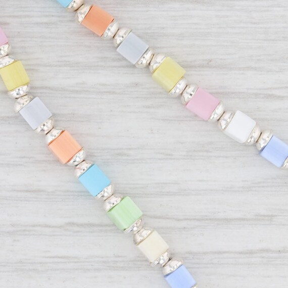 New Multi Color Glass Bead Necklace 16" Strand St… - image 2
