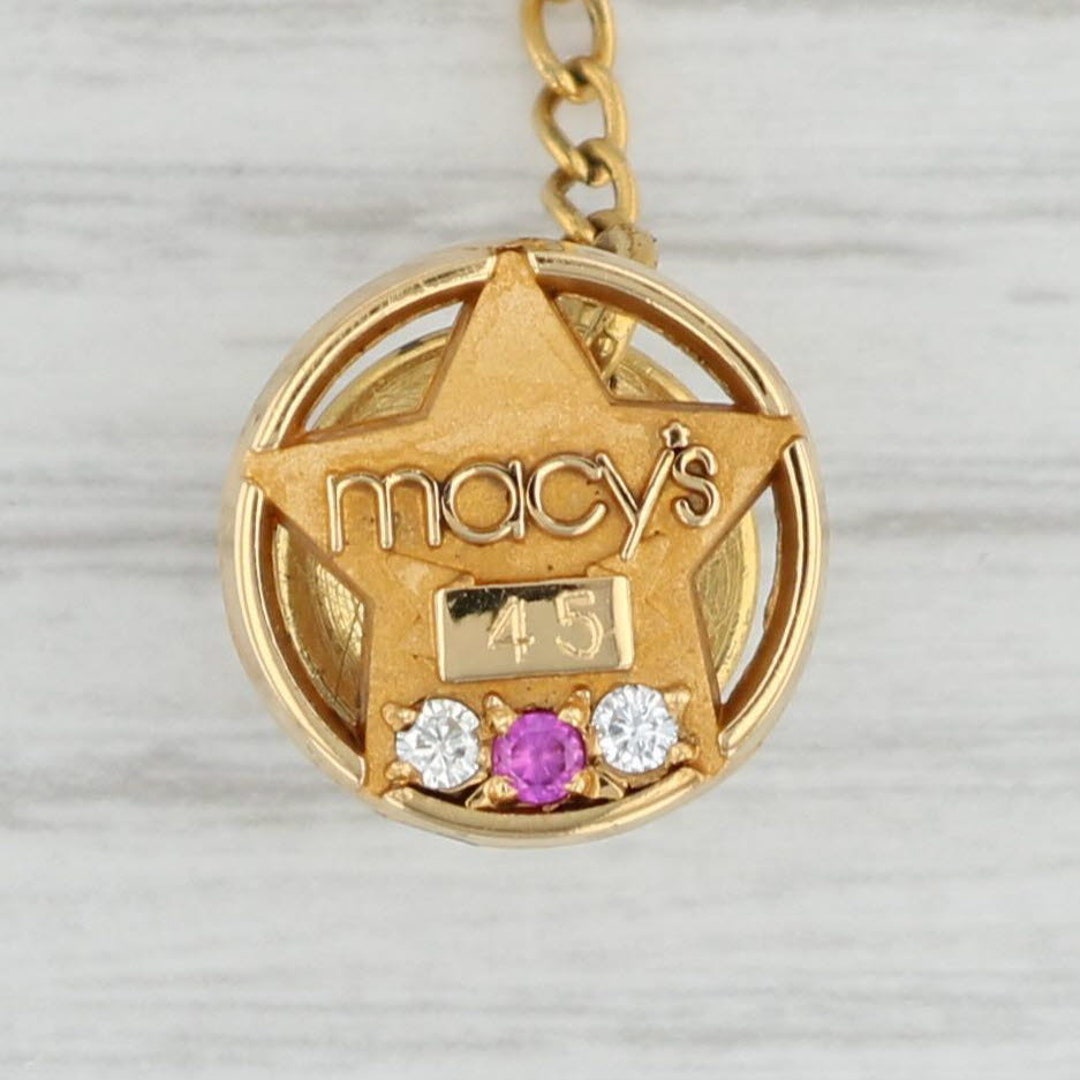 Macy's 45 Years Employee Service Pin Lab Created Ruby Etsy