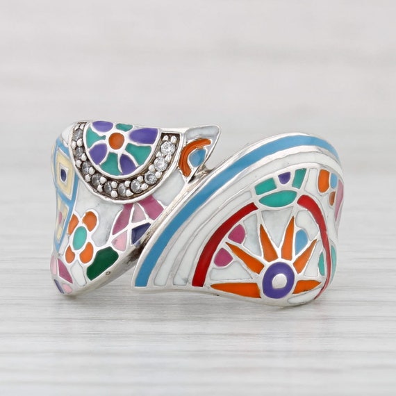 Belle Etoile Resin Mosaic Cubic Zirconia Ring Ster