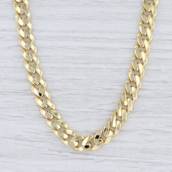 Curb Chain Necklace, Yellow Gold Chain, 18" Chain