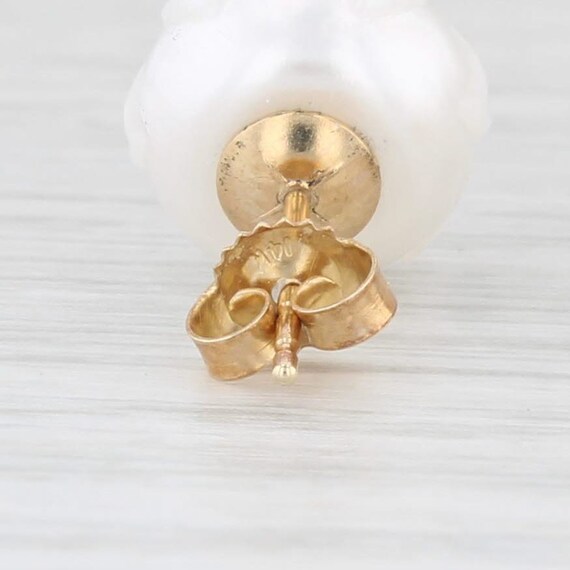New Cultured Pearl Carved Lily Flower Emerald Stu… - image 5