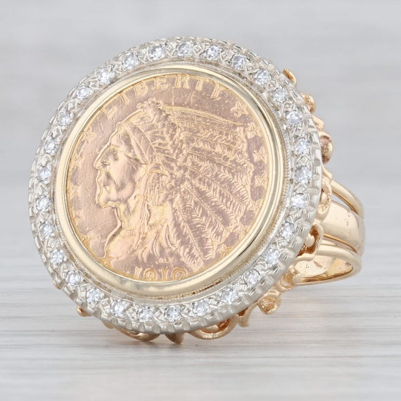 Gold Coin Ring, Coin Pinky Ring, Gold Signet Ring, Coin Signet Ring,  Cocktail Ring Vintage Style Coin Ring, Vintage Gold Ring, Pinky Ring - Etsy