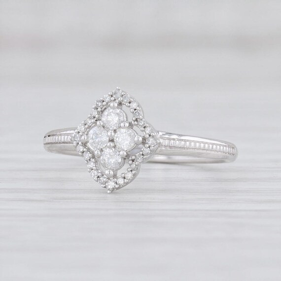 Diamond Halo Ring, White Gold Ring, Size 7 Ring, D