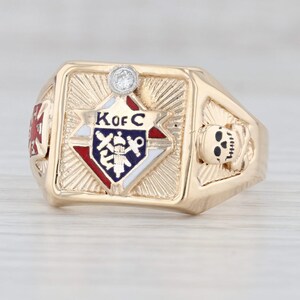 Bague Diamant Chevaliers de Colomb 14k Or Jaune Taille 12.25 Etsy France