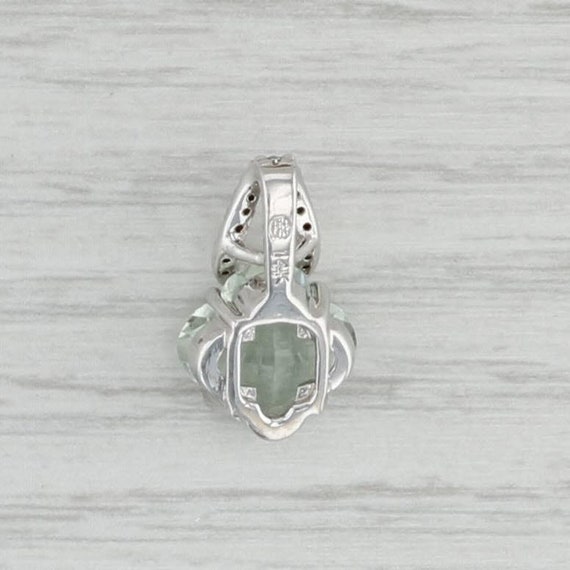 New Green Amethyst Diamond Flower Drop Pendant 14… - image 2