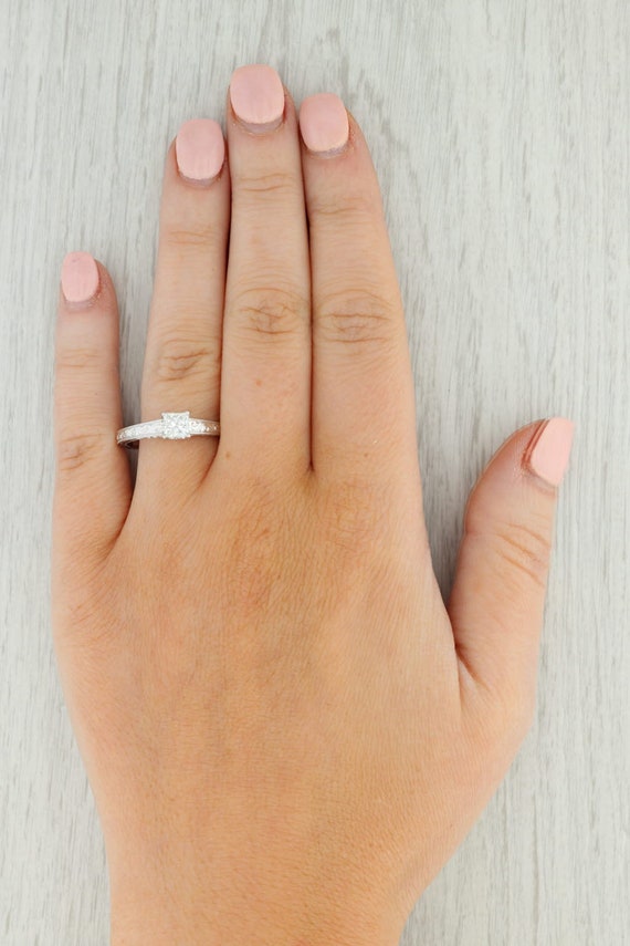 Leo 0.59ct Princess Diamond Engagement Ring 14k W… - image 8