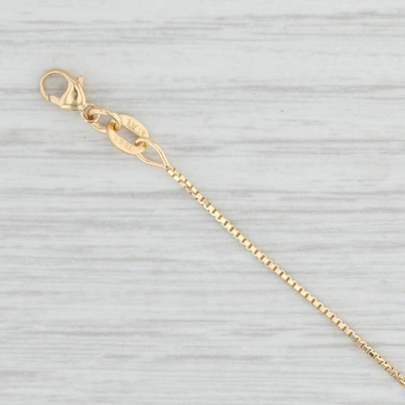 New Box Chain Necklace 18" 18k Yellow Gold 0.9mm … - image 1