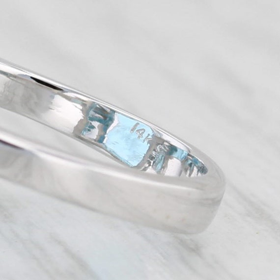 29ct Emerald Cut Blue Topaz Solitaire Ring 14k Wh… - image 6