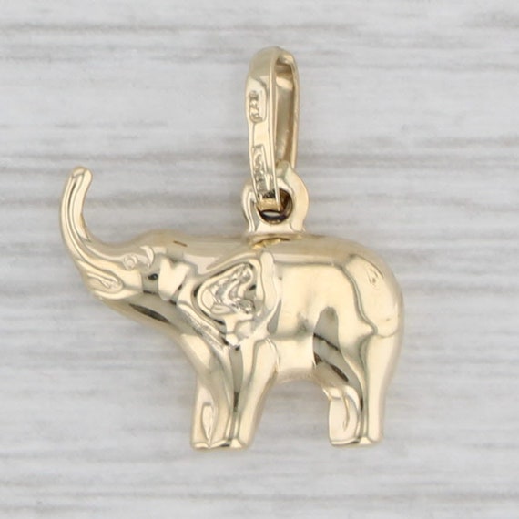 Little Elephant Charm 14k Yellow Gold Good Luck P… - image 2