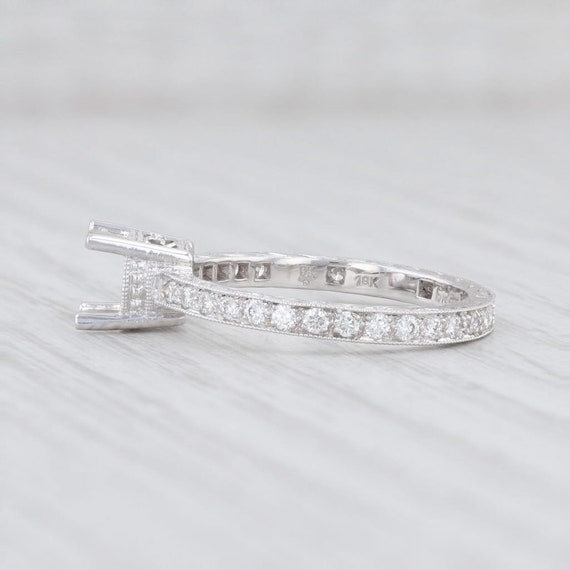 Round Solitaire Ring, Semi Mount Eternity Ring, S… - image 3